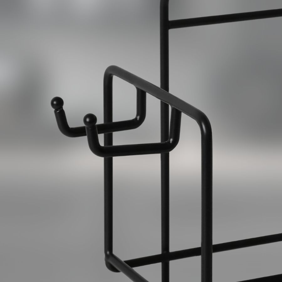 фото Полка одинарная с крючками CWJ221-3 ALBA 271х262х143 мм. Черный матовый