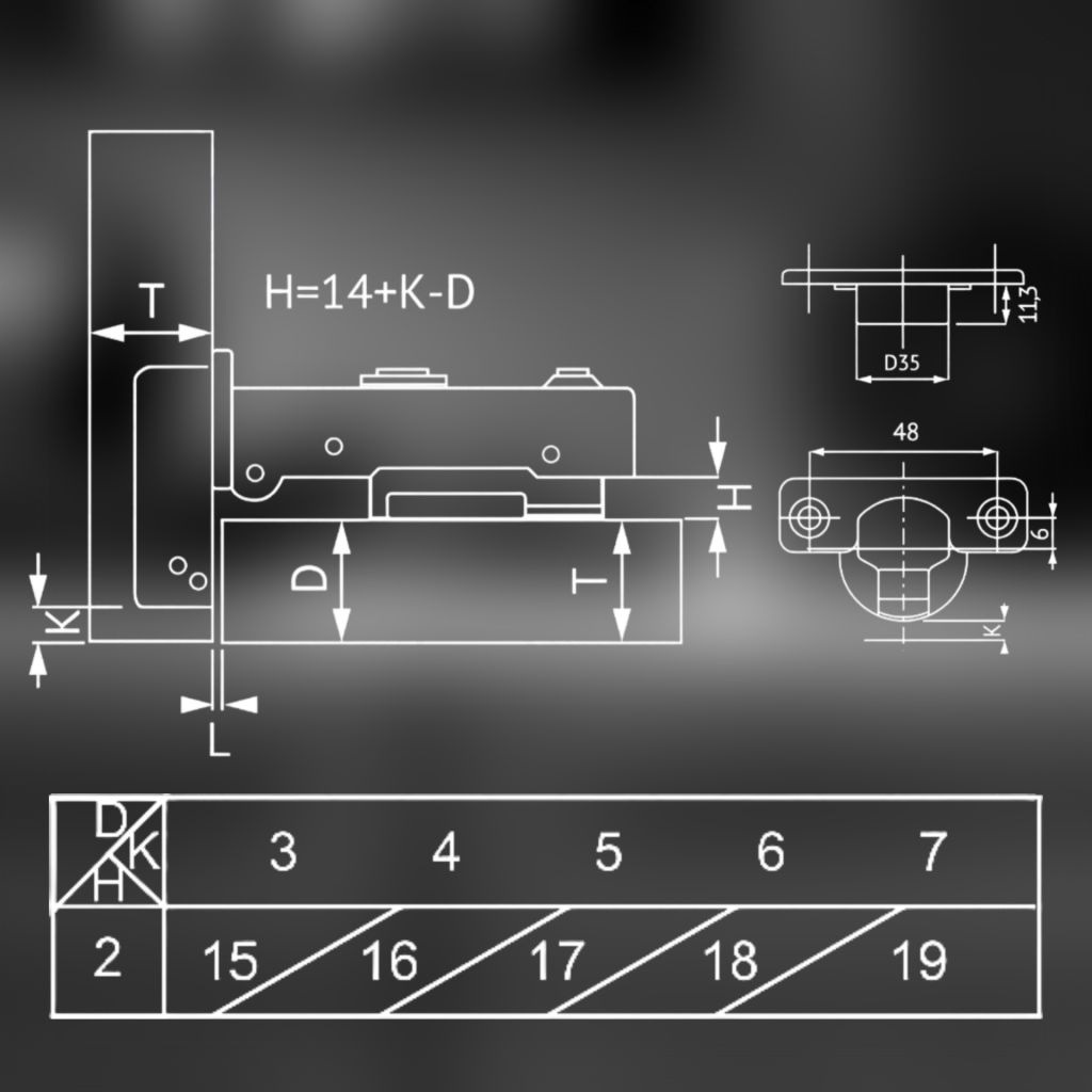 фото Петля накладная MF-201А, Slide-on