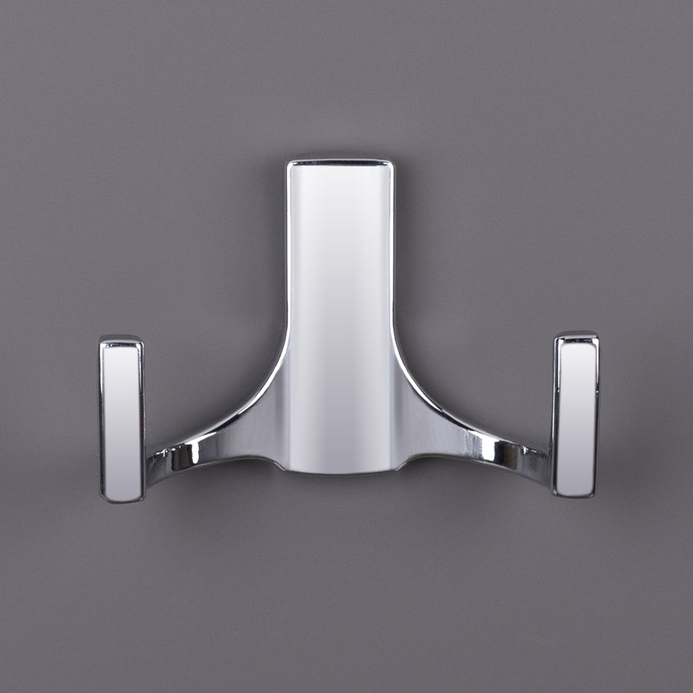 фото Крючок ОДИН двухрожковый, хром глянцевый