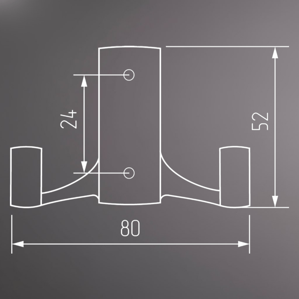 фото Крючок ОДИН двухрожковый, хром глянцевый