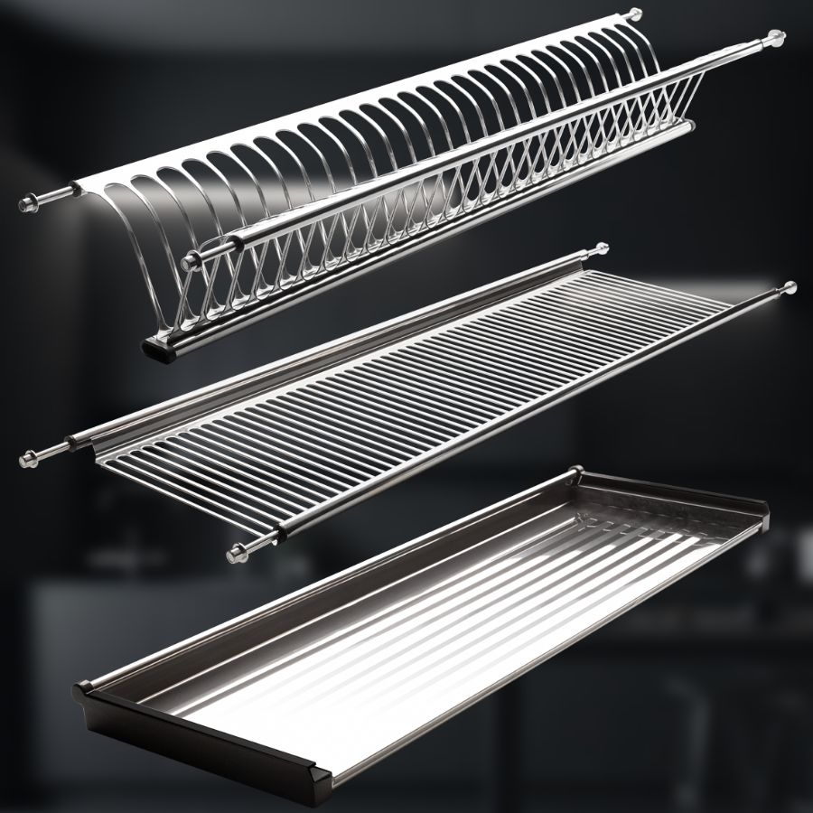 фото Посудосушитель из нержавеющей стали в шкаф 800 мм