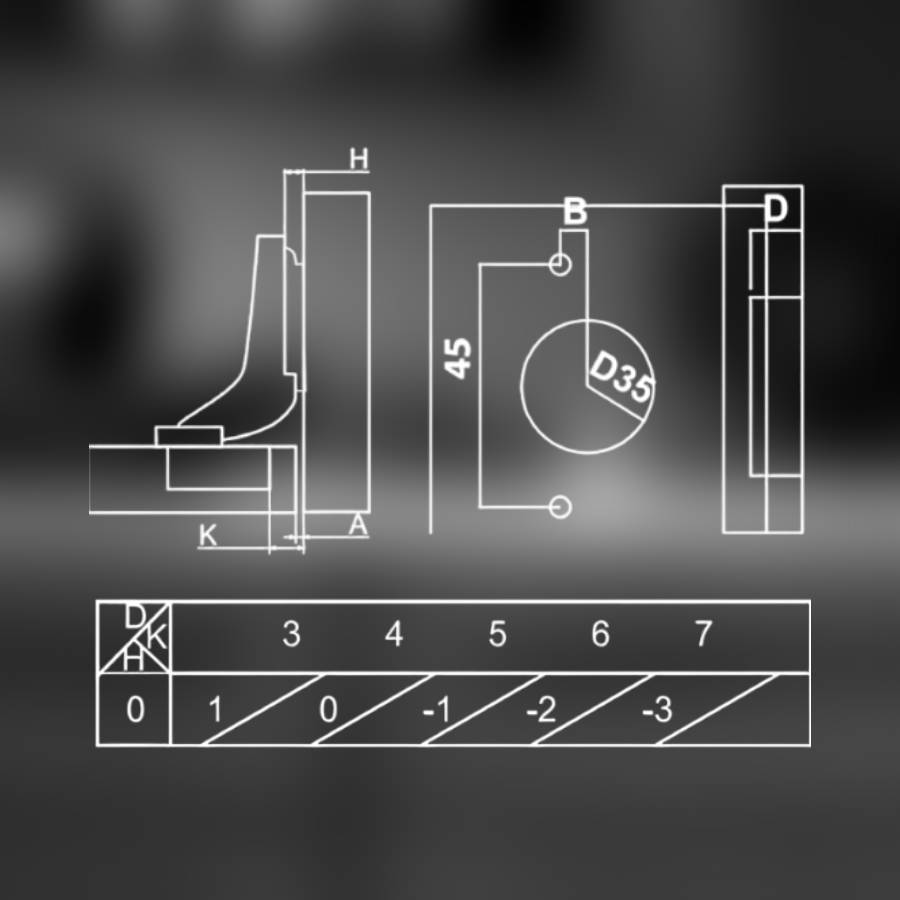 фото Петля вкладная MF Prima Top с трехмерной регулировкой, 45 мм, быстросъемная, с доводчиком