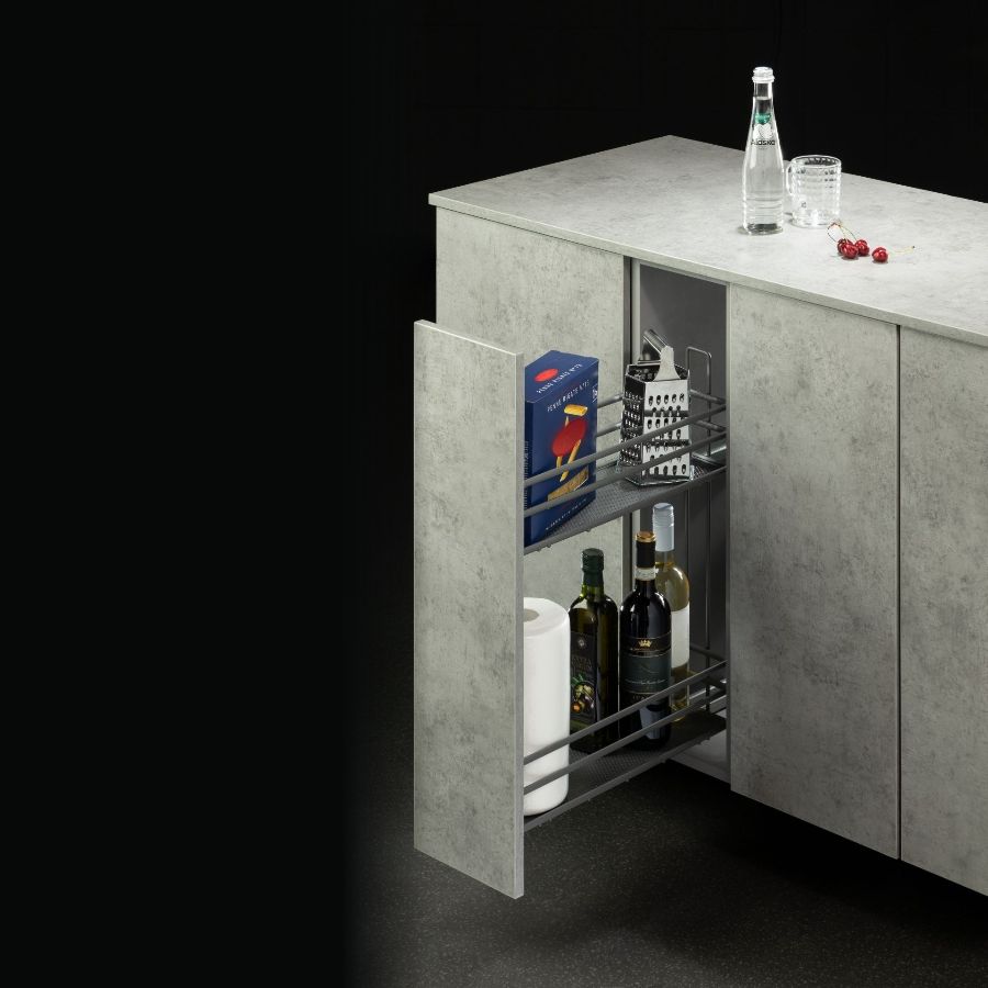 фото Выдвижная корзина VESPLINE двухуровневая в нижнюю базу 200 мм с доводчиком