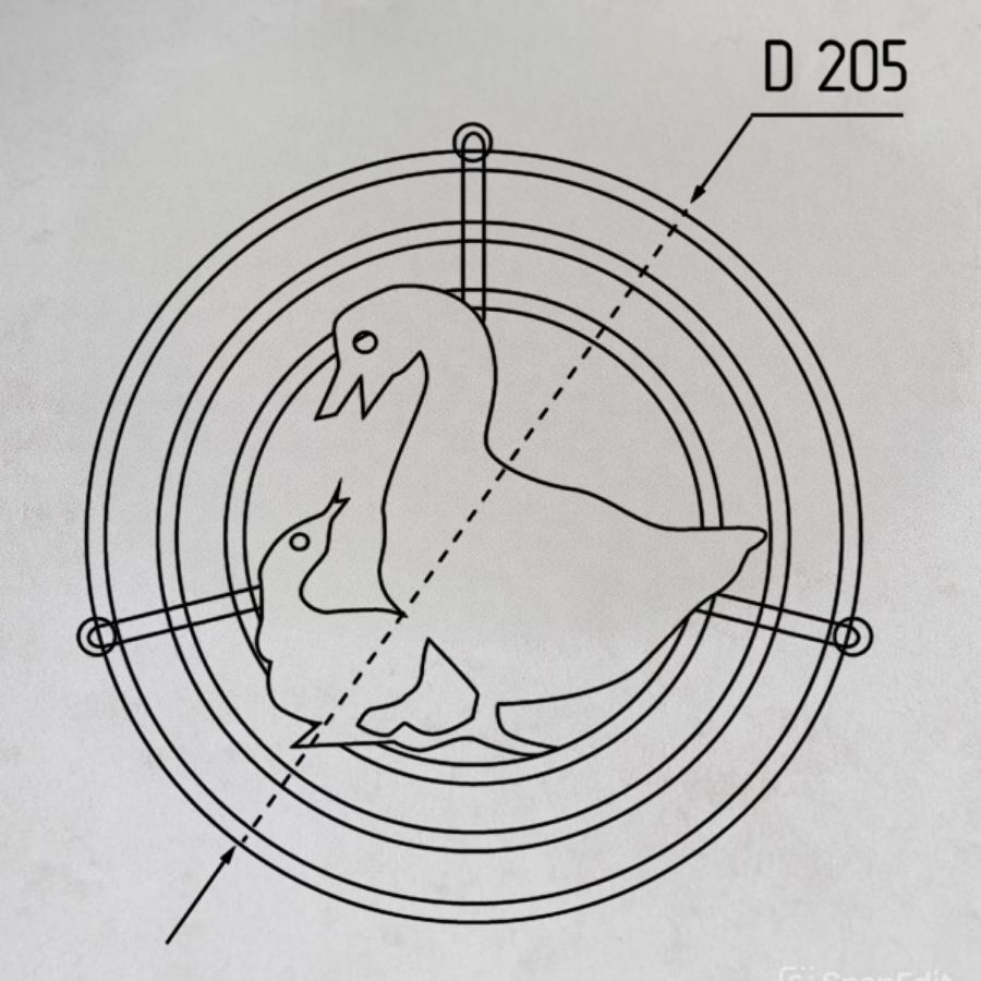 фото Подставка под горячее CWJ236G ALBA 205х17мм "Утка с утенком"