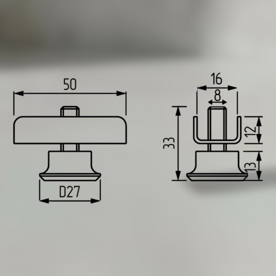 фото Опора регулируемая П образная белая 16 мм