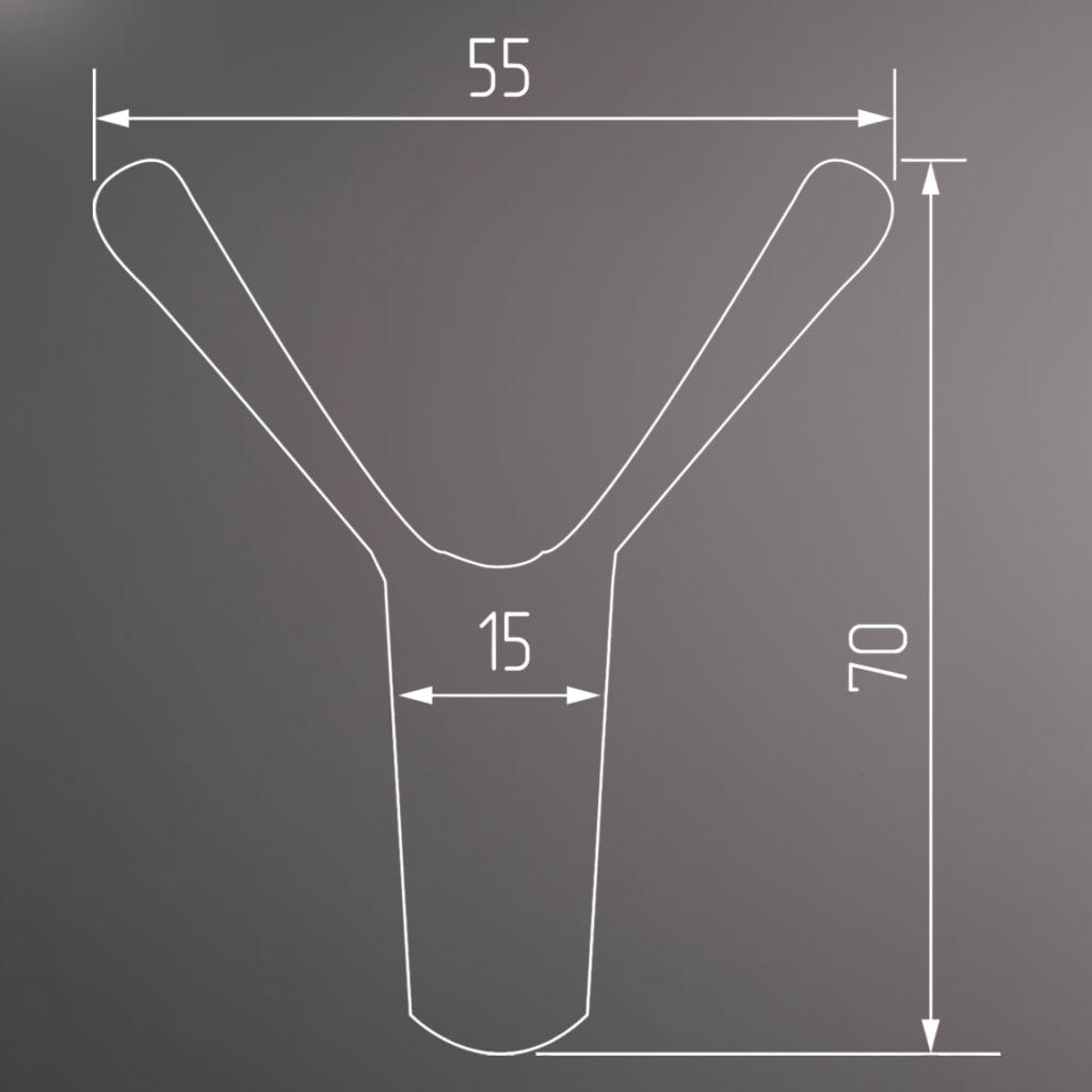 фото Крючок ГЕРМЕС двухрожковый, никель матовый