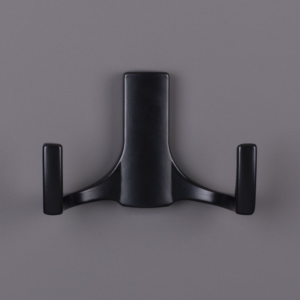 фото Крючок ОДИН двухрожковый, черный матовый