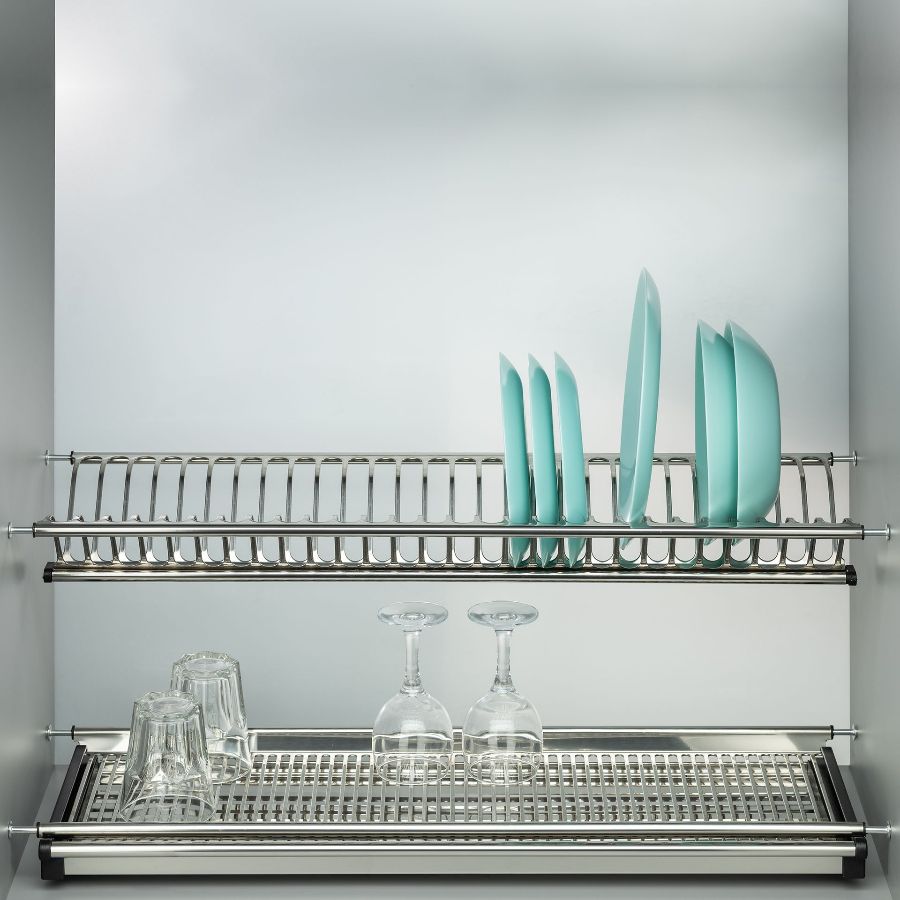 фото Посудосушитель из нержавеющей стали в шкаф 800 мм