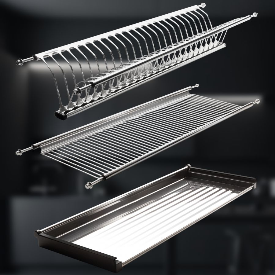 фото Посудосушитель из нержавеющей стали в шкаф 700 мм