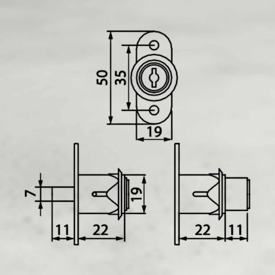 фото Замок LOCK.105.CR, хром, нажимной