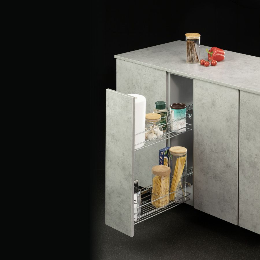 фото Выдвижная корзина двухуровневая в нижнюю базу 200 мм с направляющими