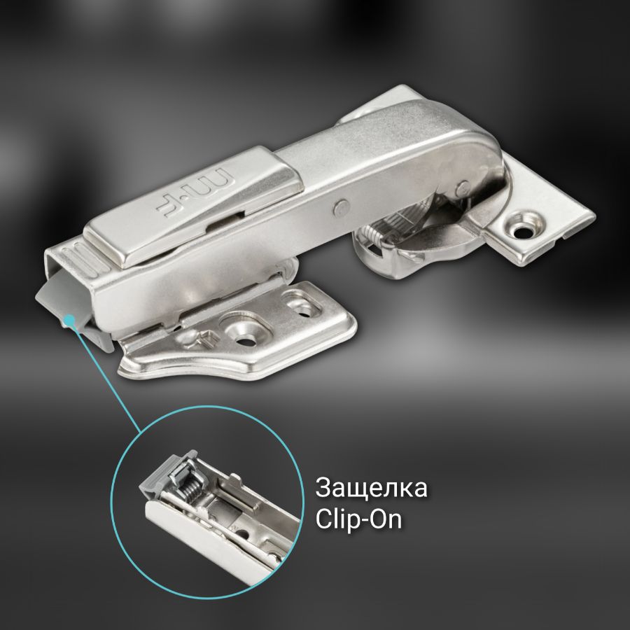 фото Петля угловая 90° MF Прима Олл 2-Вэй (Prima All-2-Way) с трехмерной регулировкой, быстросъемная, с доводчиком