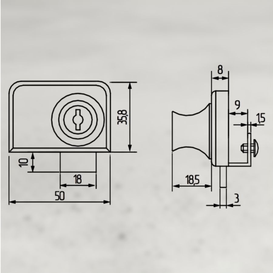 фото Замок LOCK.805.CR, хром 2 стекла накладной