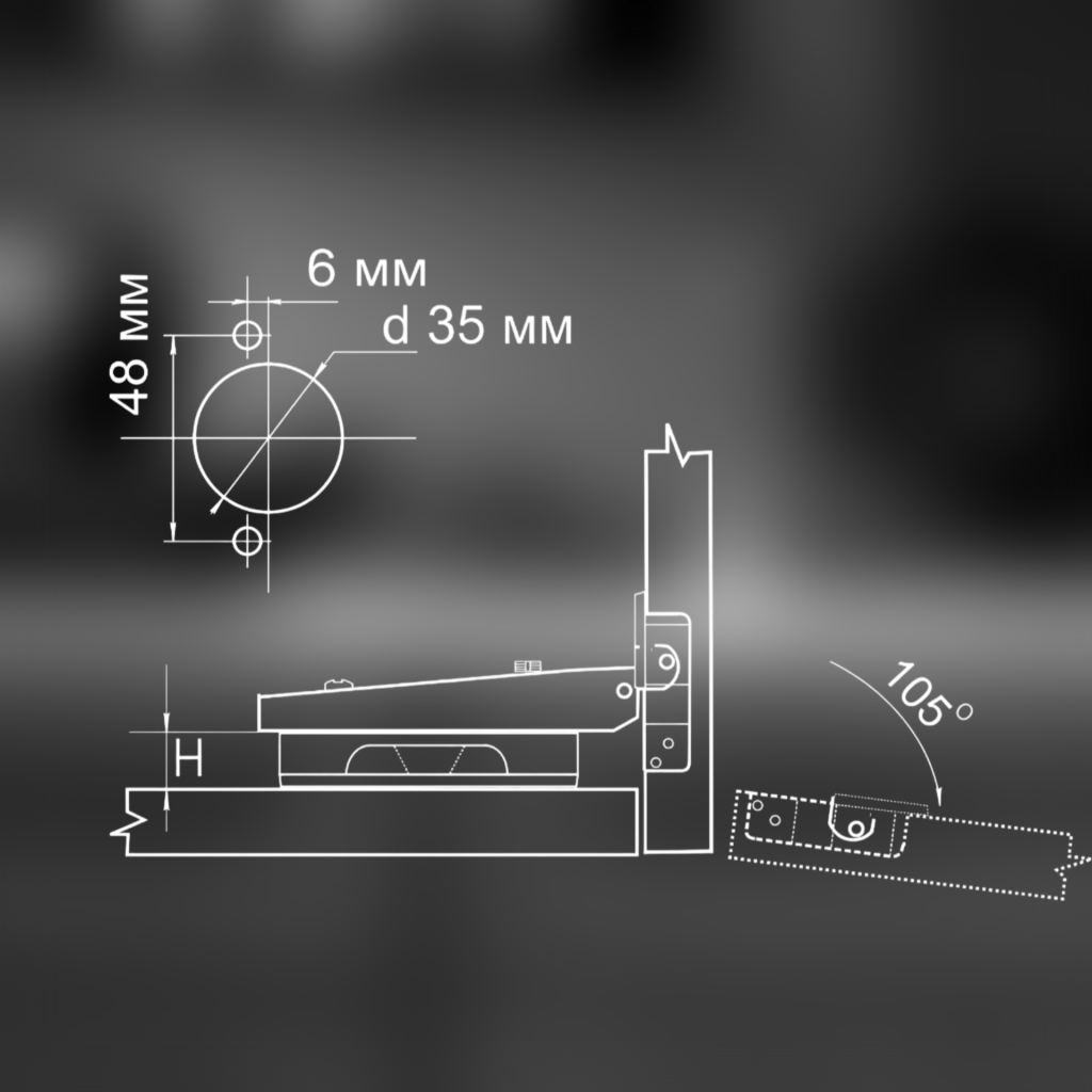 фото Петля накладная Clip-on с доводчиком нового поколения
