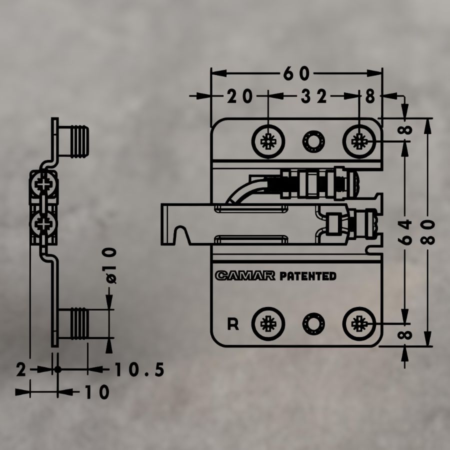 фото Подвеска каркаса 807.02.Z1.IN.SX, левая L, CAMAR