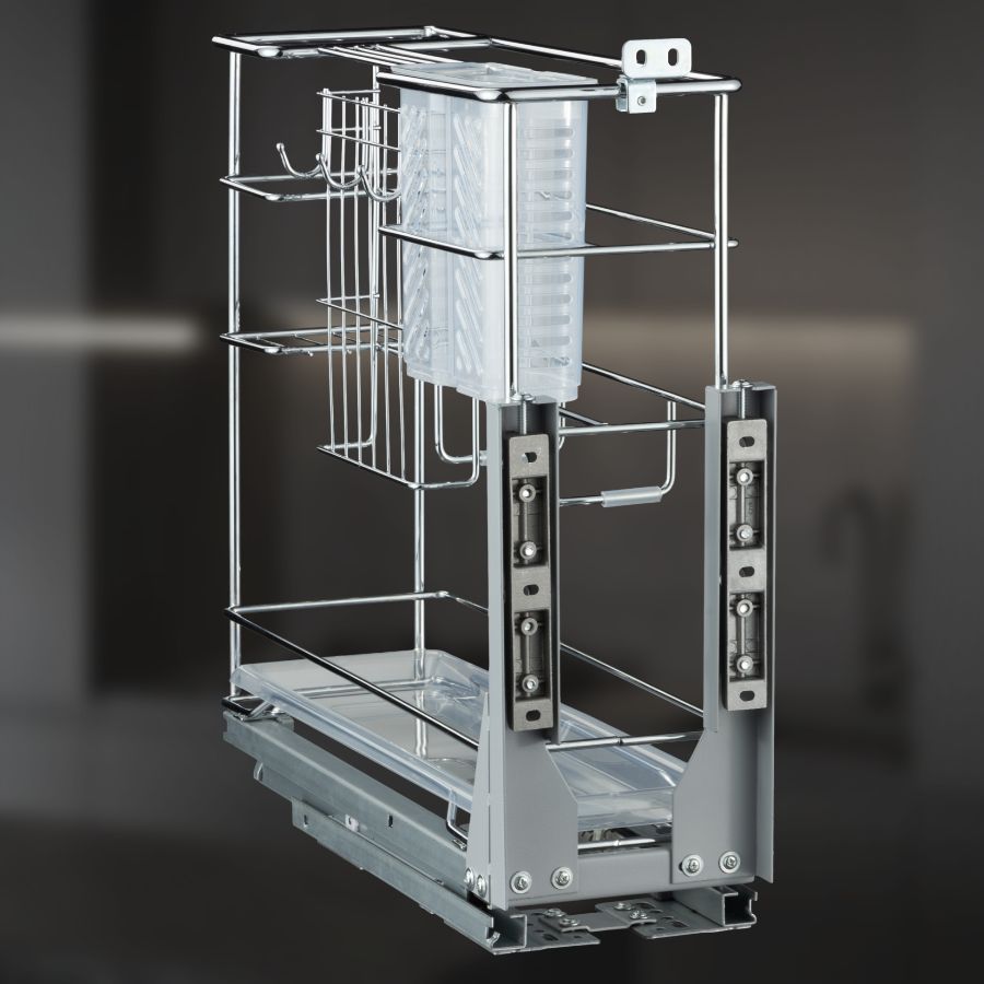 фото Выдвижная корзина двухуровневая в нижнюю базу 200 мм с доводчиком