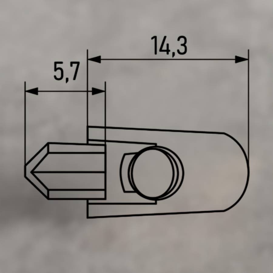фото Полкодержатель Г-образный цинк 5*8, никель, с фиксацией