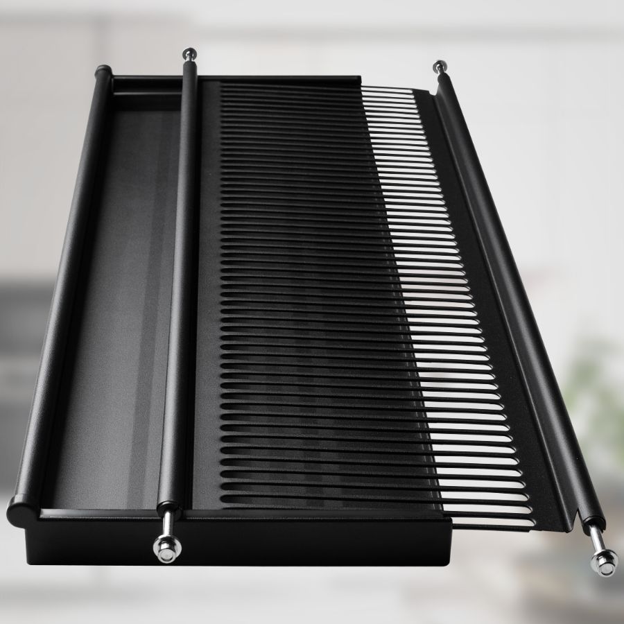 фото Посудосушитель черный из нержавеющей стали в шкаф 800 мм