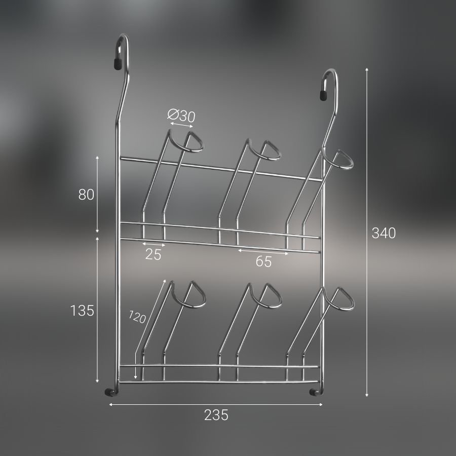фото Полка для стаканов CWJ229-2 ALBA 240x100x340 мм хром
