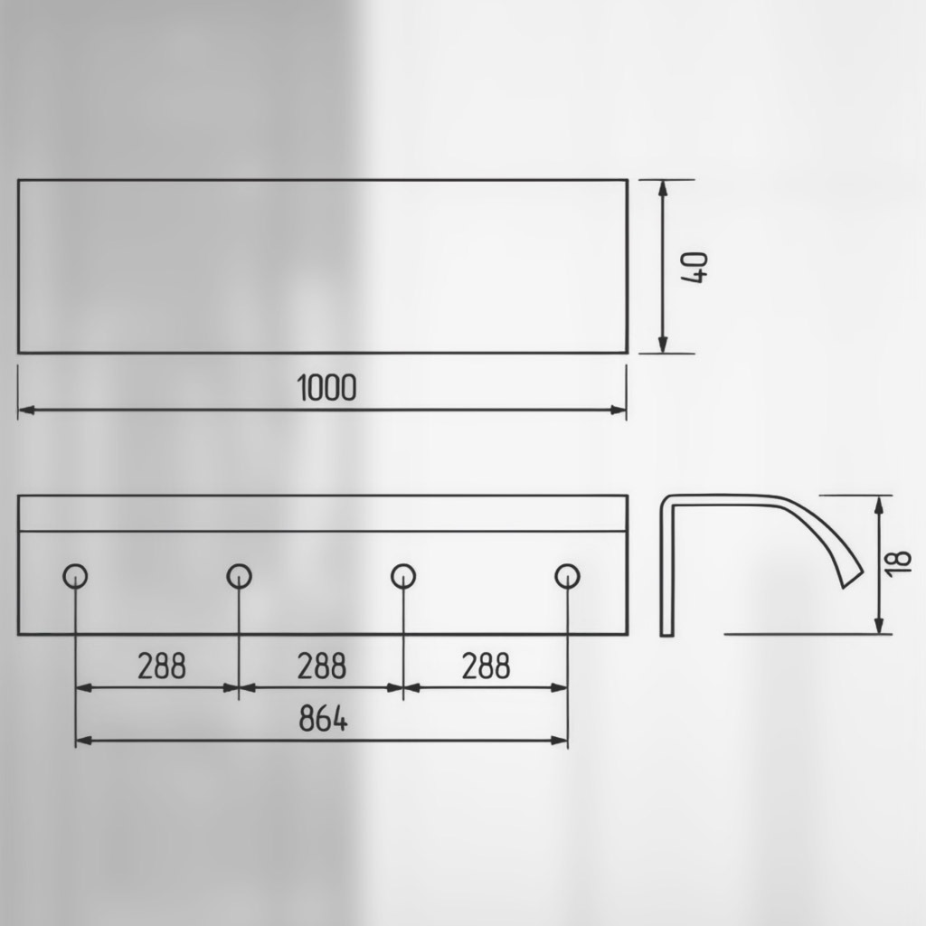 фото Ручка-скоба ТИТАН, 864/1000 мм, черный матовый