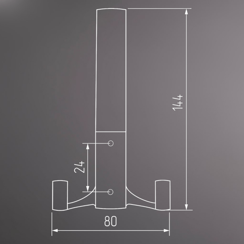 фото Крючок ОДИН трехрожковый, хром матовый