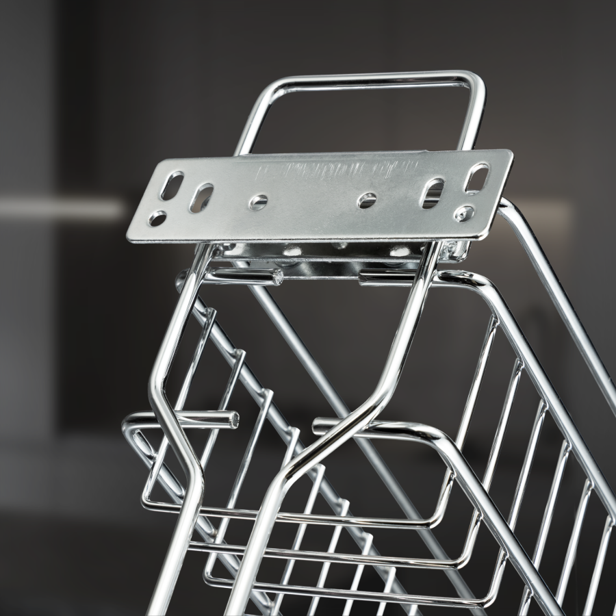 фото Выдвижная корзина двухуровневая в нижнюю базу 150 мм с доводчиком