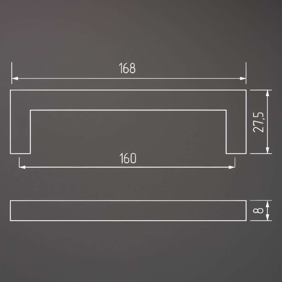фото Ручка-скоба ТЕРРА, 160 мм, белый