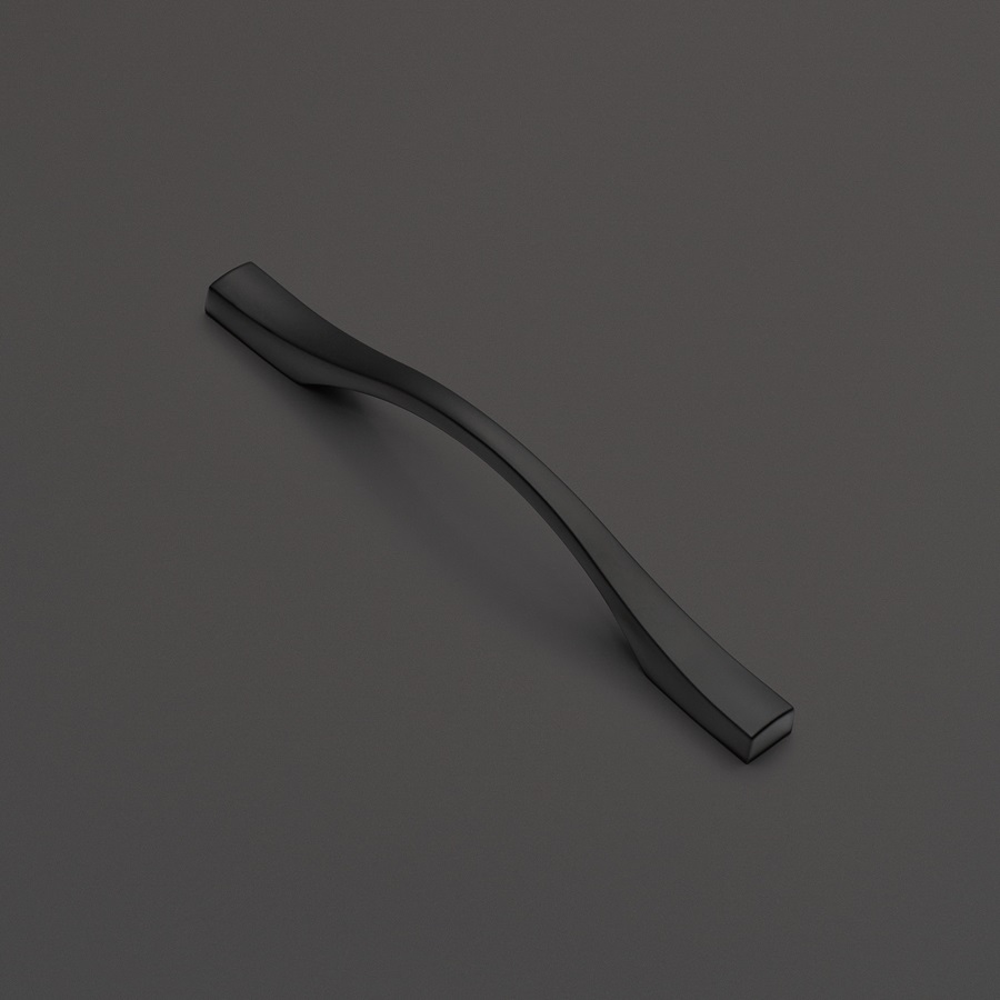 фото Ручка-скоба КАССИО, 128 мм, черный матовый