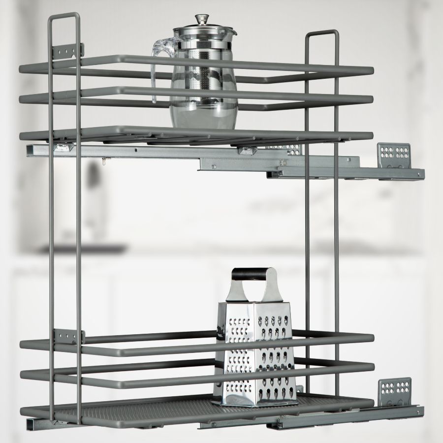 фото Выдвижная корзина VESPLINE двухуровневая в нижнюю базу 300 мм с доводчиком