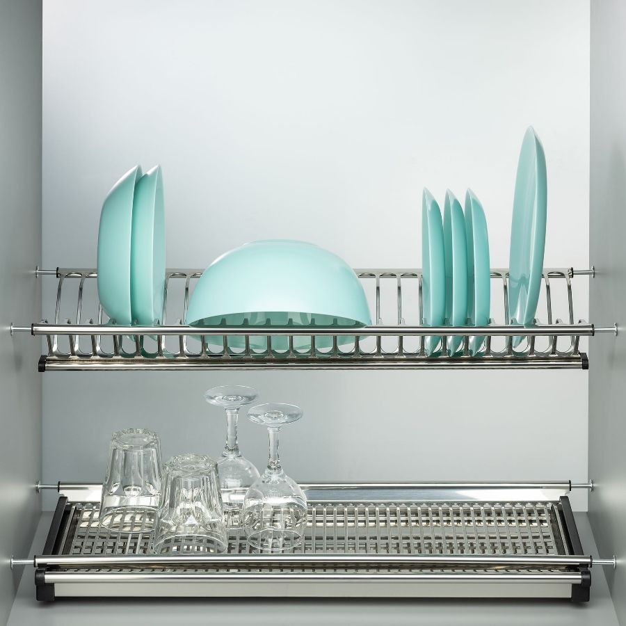 фото Посудосушитель из нержавеющей стали в шкаф 700 мм
