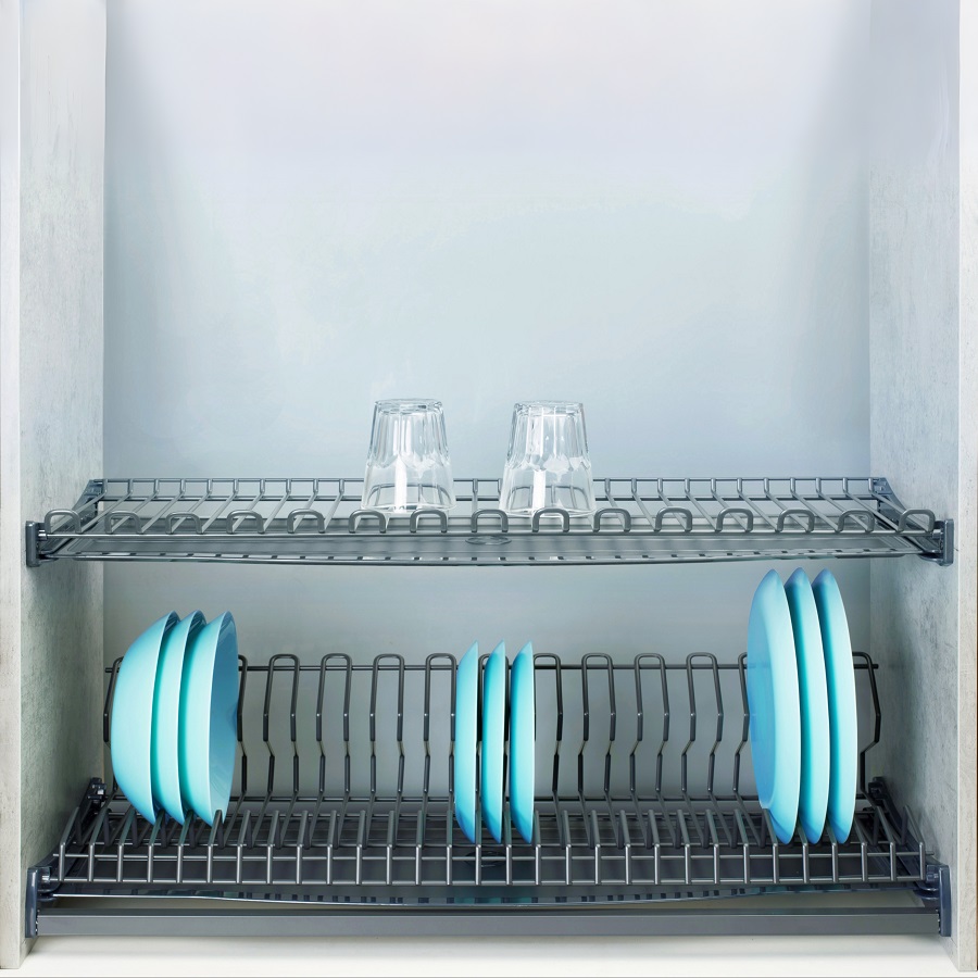 фото Посудосушитель ВЕСПЛАЙН (VESPLINE) в цвете "серый графит" в шкаф 800 мм