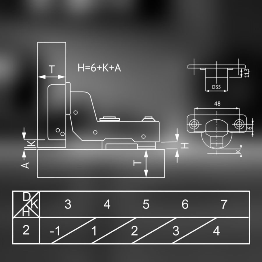 фото Петля вкладная MF-201С надвижной монтаж (Slide-on)