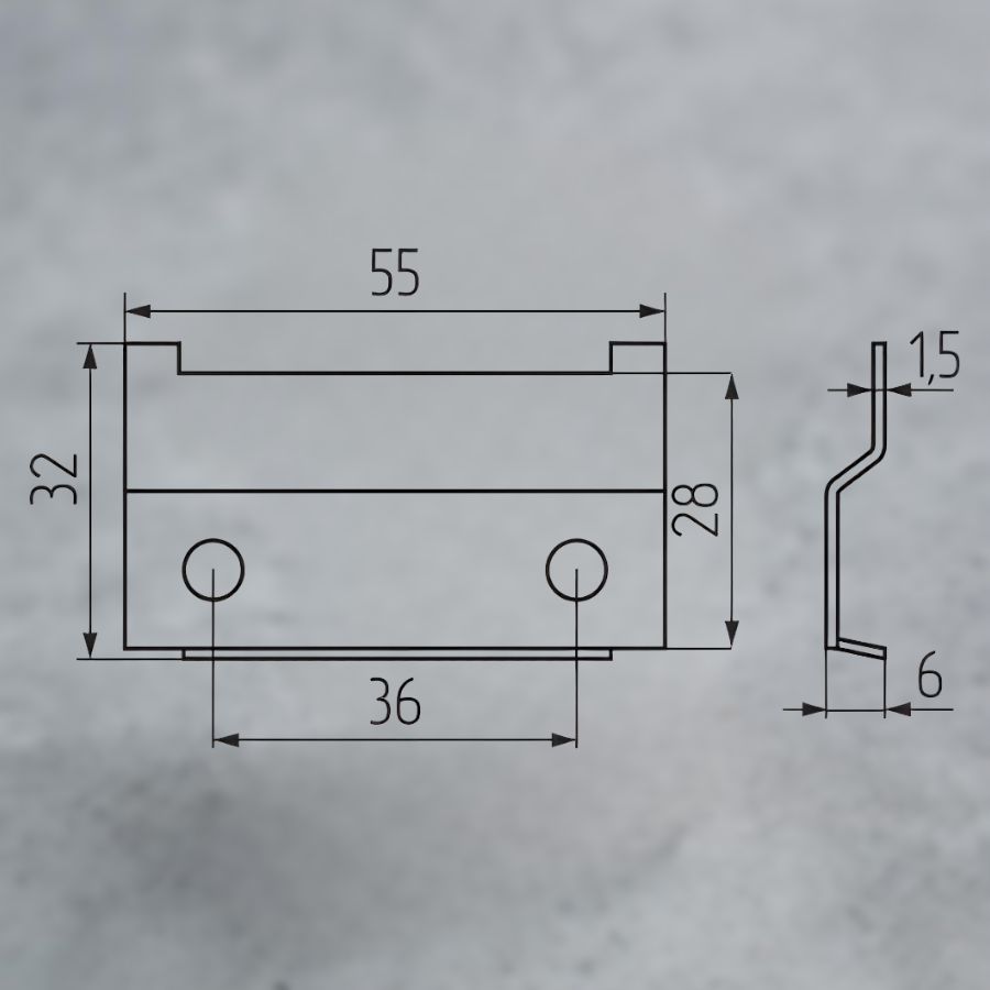 фото Крепежная планка VI, 55x28x1.5 мм, сталь, оцинкованная Польша