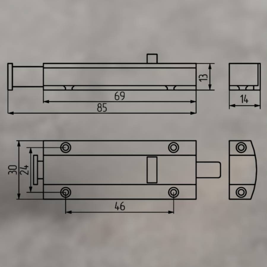 фото Защелка автомат большая, Золото (808А)