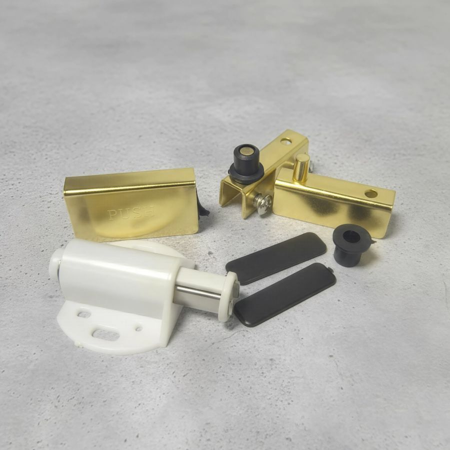 фото  Комплект для 1 стеклянной двери с лифтом золото