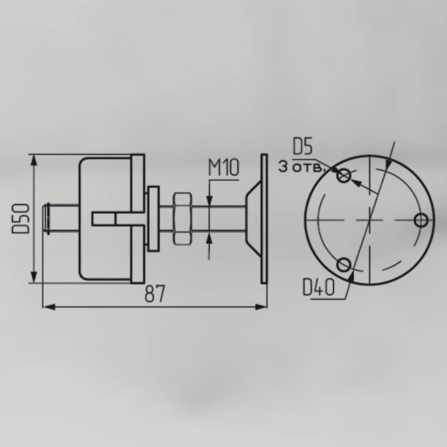 фото  Верхнее крепление цанговое трубы 50 мм Z006