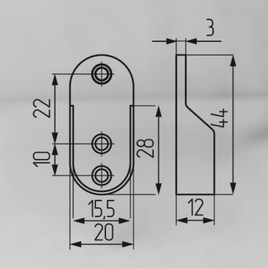 фото Штангодержатель алюминиевый для овальной штанги 30х15 мм, литой (12102.001) 