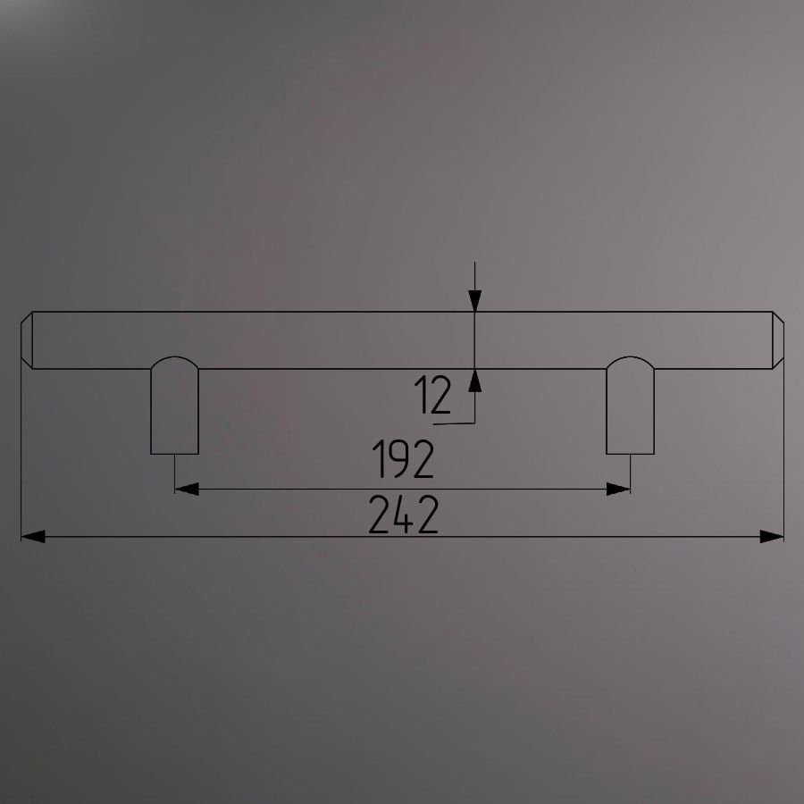 фото Ручка-рейлинг D=12 192/242, хром