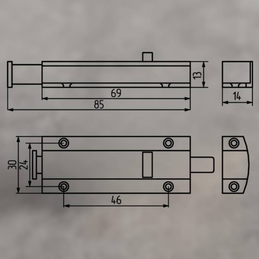 фото Защелка автомат большая, белая  (808А)