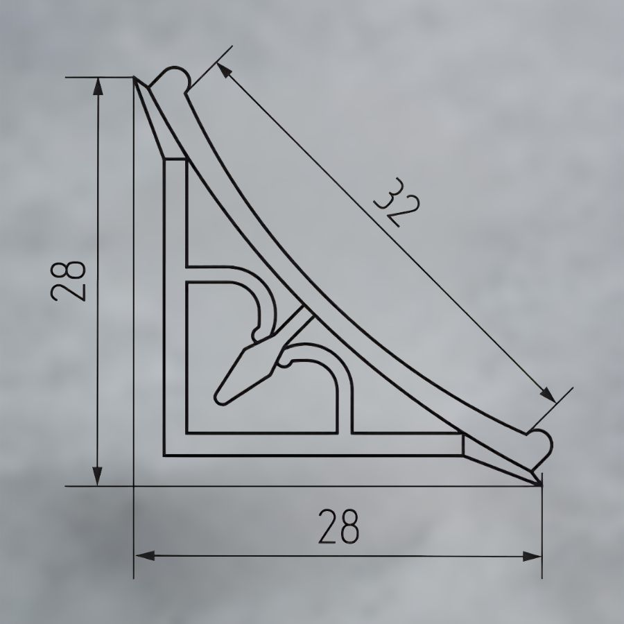 фото Плинтус кухонный алюминиевый 3,05 м.
