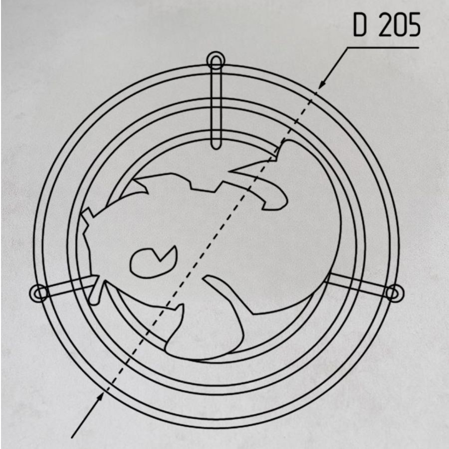 фото Подставка под горячее CWJ236F ALBA 205х17мм "Рыба"