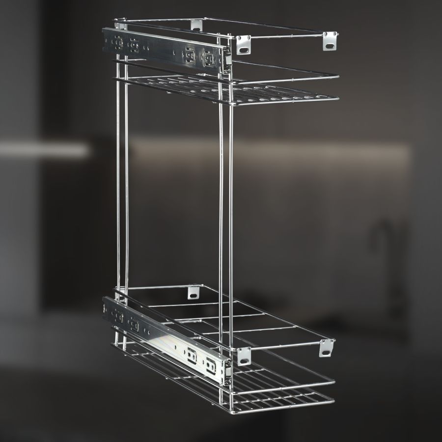 фото Выдвижная корзина двухуровневая в нижнюю базу 200 мм с доводчиком