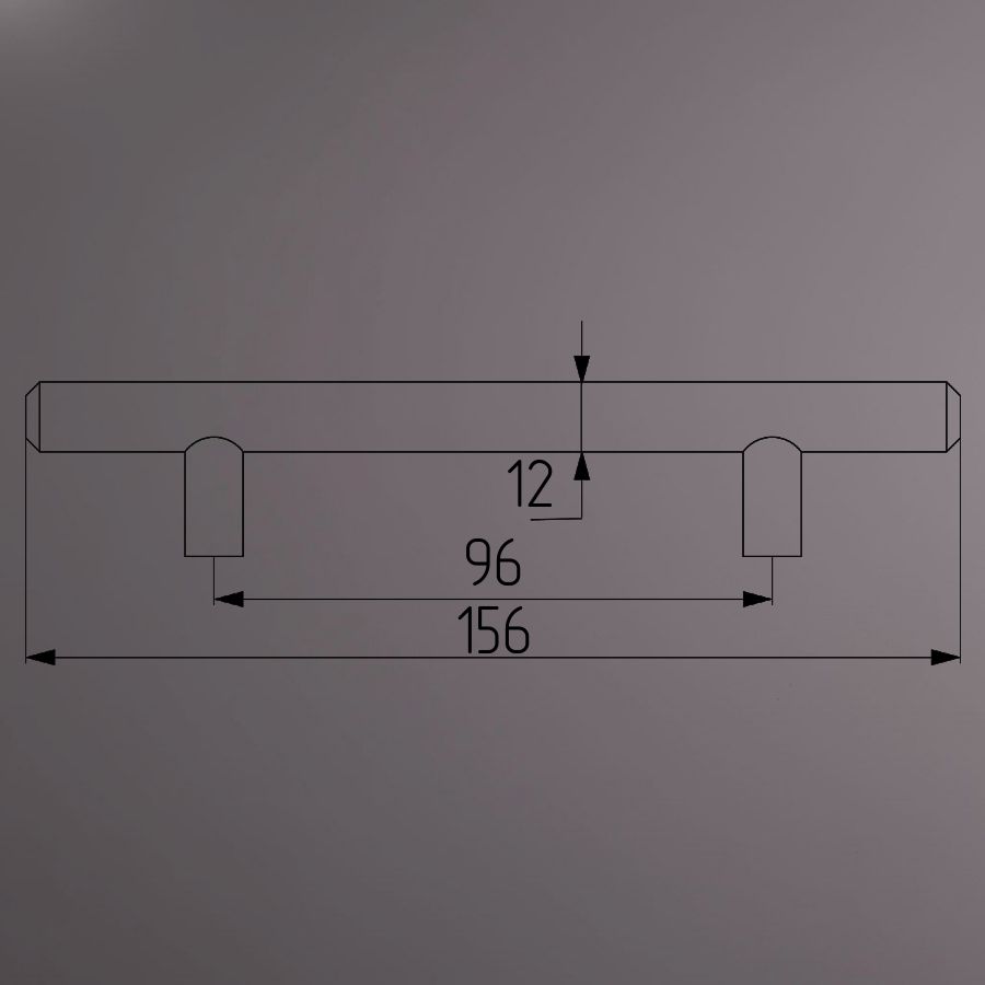 фото Ручка-рейлинг D=12 096/156, нержавеющая сталь