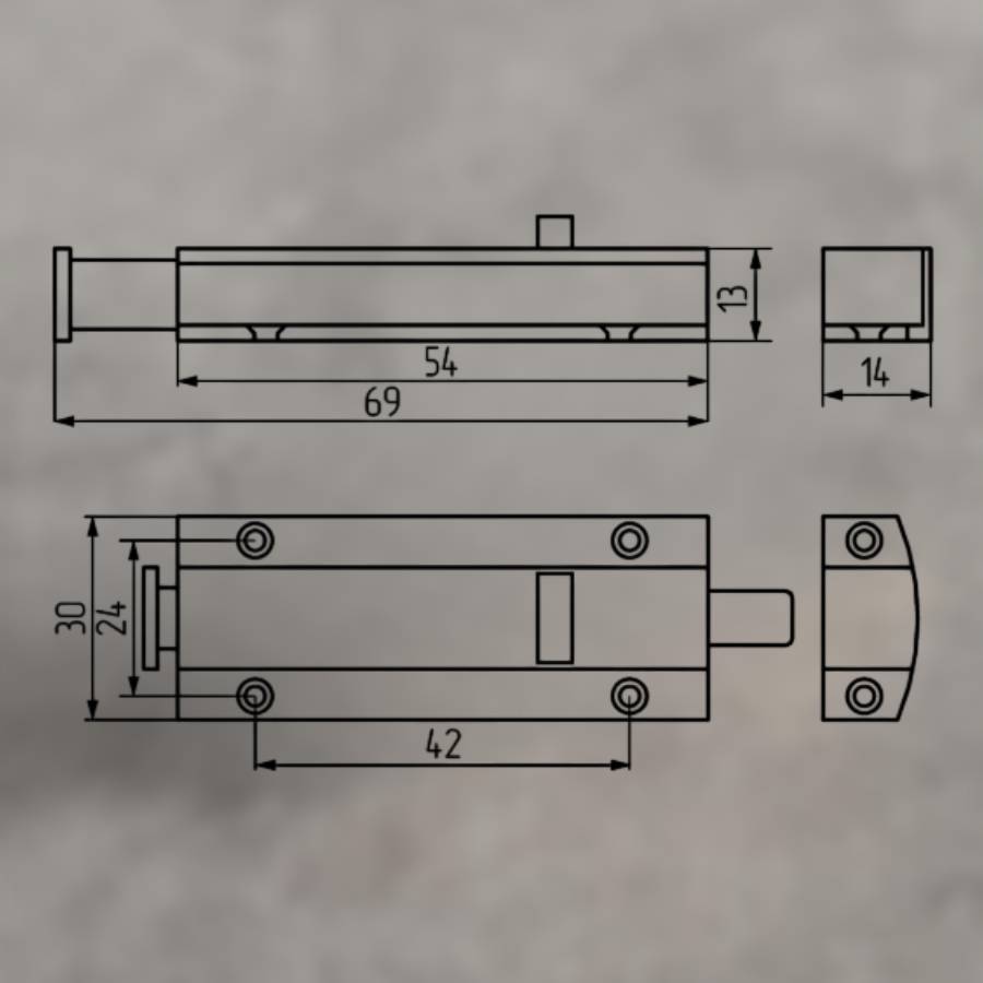 фото Защелка автомат малая, золото (808В)