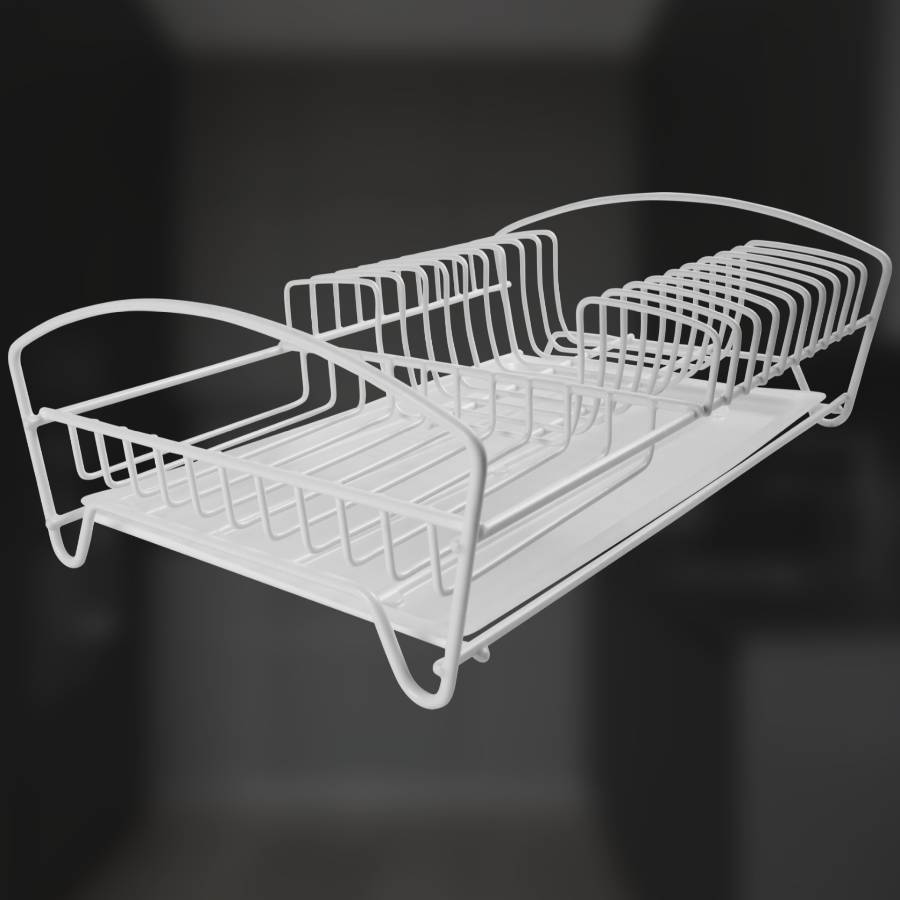 фото Сушилка для посуды одноуровневая настольная белая