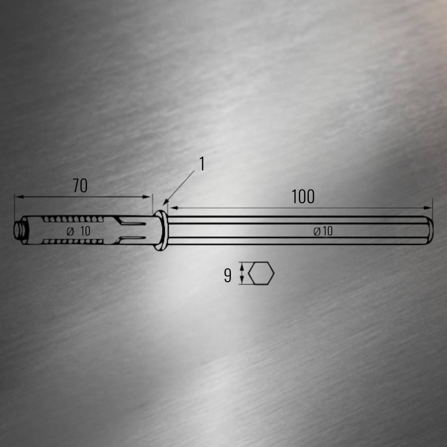 фото Менсолодержатель нерегулируемый скрытого типа 10х100мм коричневый