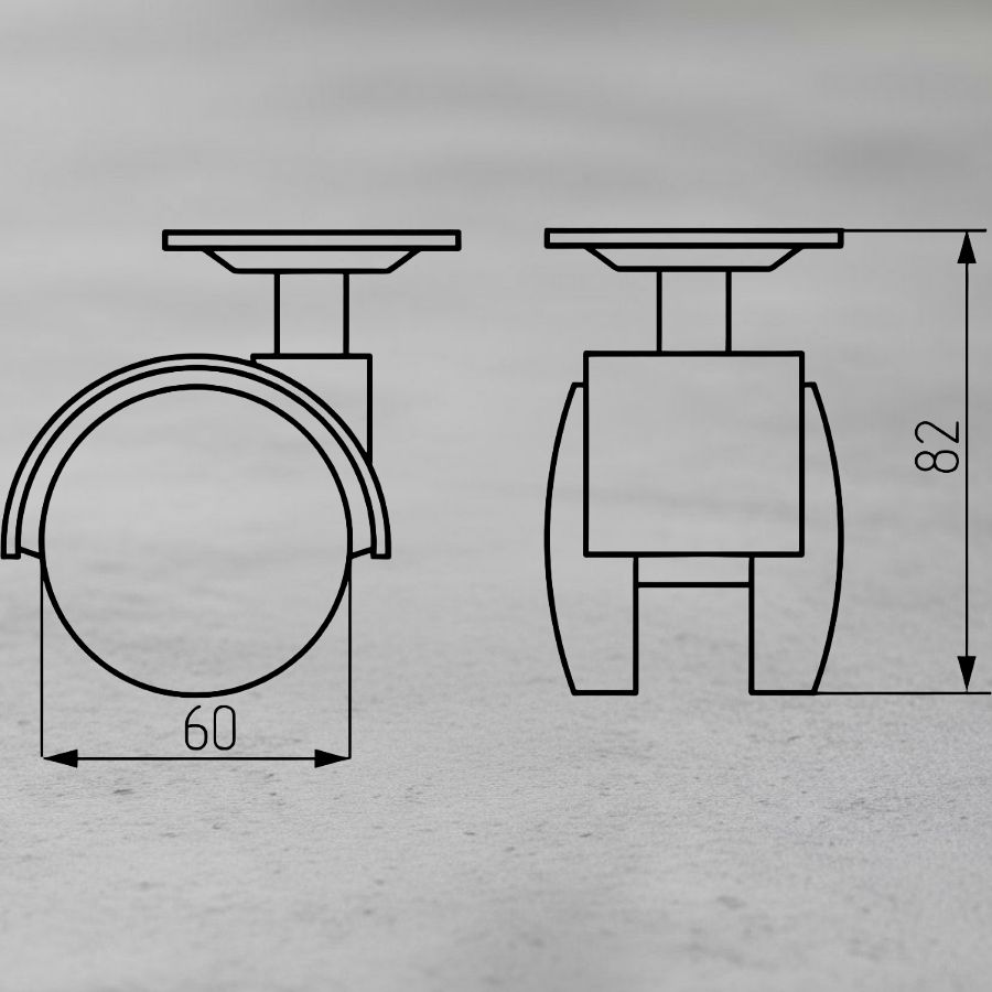 фото Колесная опора сдвоенная усиленная с поворотной площадкой d 60 мм с тормозом