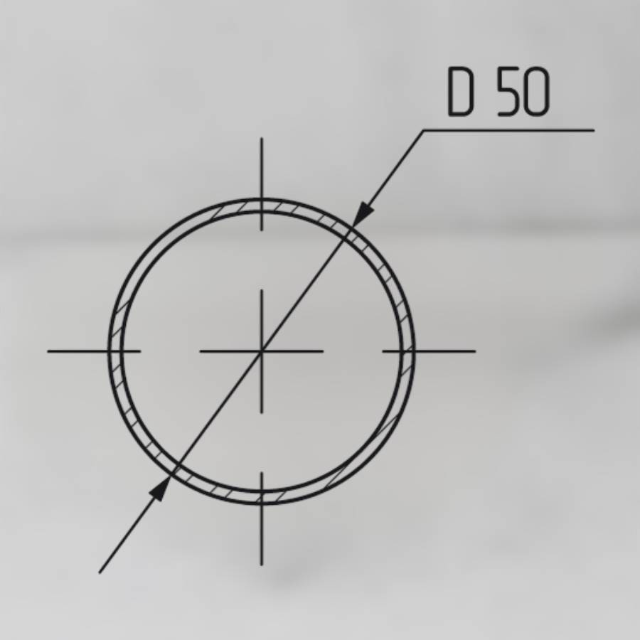 фото  Труба d=50мм х 3 м х 0,8 мм, сталь, хром