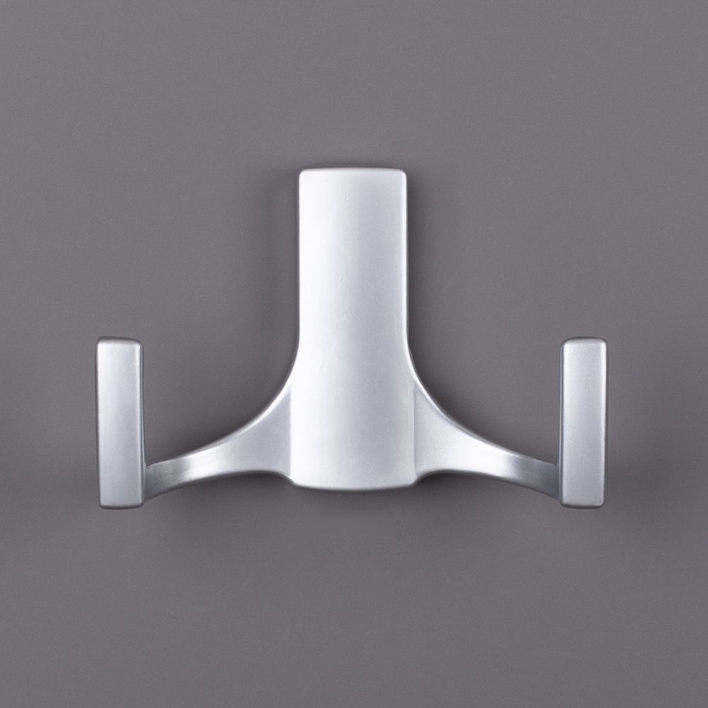 фото Крючок ОДИН двухрожковый, хром матовый