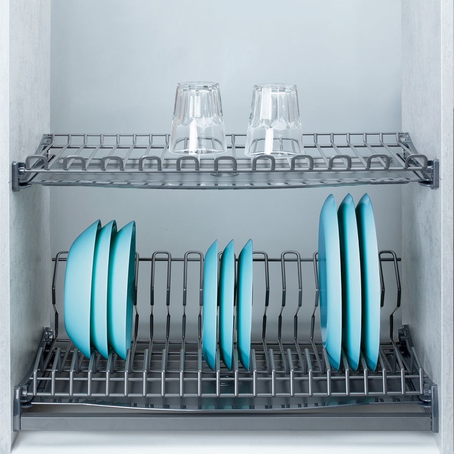 фото Посудосушитель ВЕСПЛАЙН (VESPLINE) в цвете "серый графит" в шкаф 600 мм